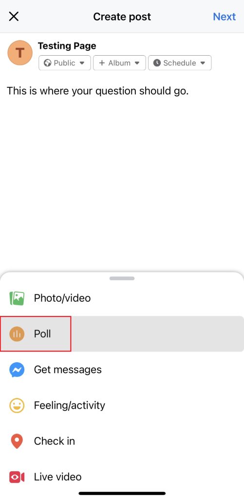 Step 4 Click on “Poll”.